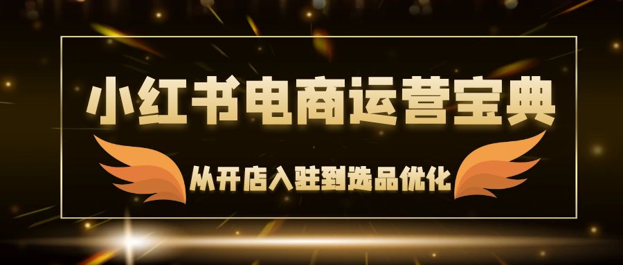 （12497期）小红书电商运营宝典：从开店入驻到选品优化，一站式解决你的电商难题-厅小耀-资源网-最新项目分享网