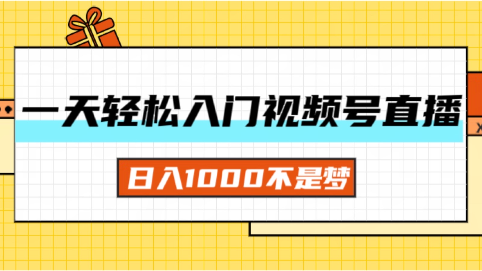 （11906期）一天入门视频号直播带货，日入1000不是梦-厅小耀-资源网-最新项目分享网