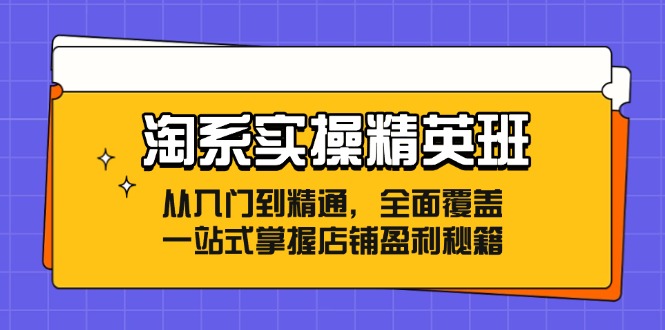 （12276期）淘系实操精英班：从入门到精通，全面覆盖，一站式掌握店铺盈利秘籍-厅小耀-资源网-最新项目分享网