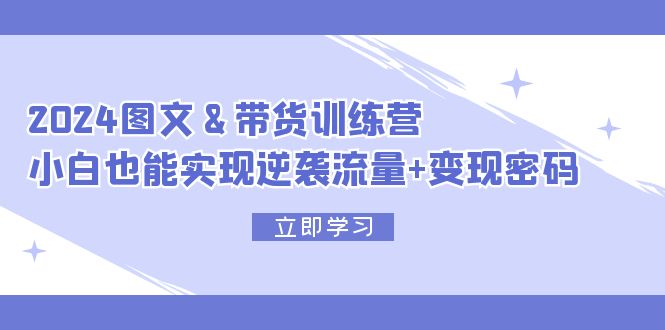 （12137期）2024 图文+带货训练营，小白也能实现逆袭流量+变现密码-厅小耀-资源网-最新项目分享网