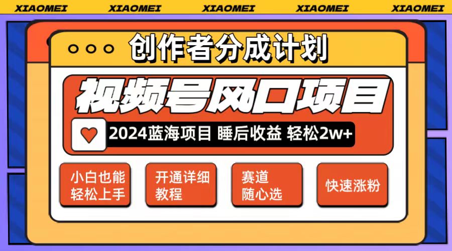 (12084期)微信视频号大风口项目 轻松月入2w+ 多赛道选择,可矩阵,玩法简单轻松上手-厅小耀-资源网-最新项目分享网