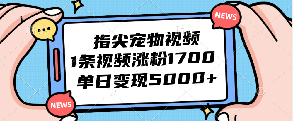 （12549期）指尖宠物视频，1条视频涨粉1700，单日变现5000+-厅小耀-资源网-最新项目分享网
