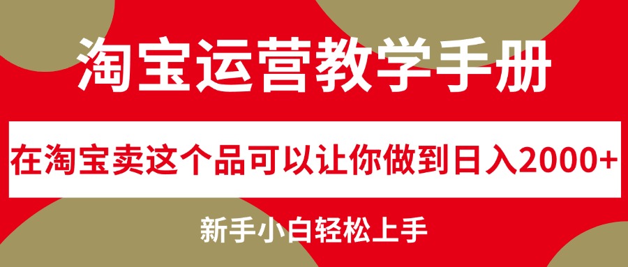 （12351期）淘宝运营教学手册，在淘宝卖这个品可以让你做到日入2000+，新手小白轻…-厅小耀-资源网-最新项目分享网