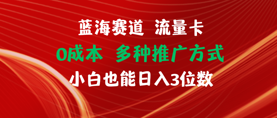 (11768期)蓝海赛道 流量卡 0成本 小白也能日入三位数-厅小耀-资源网-最新项目分享网